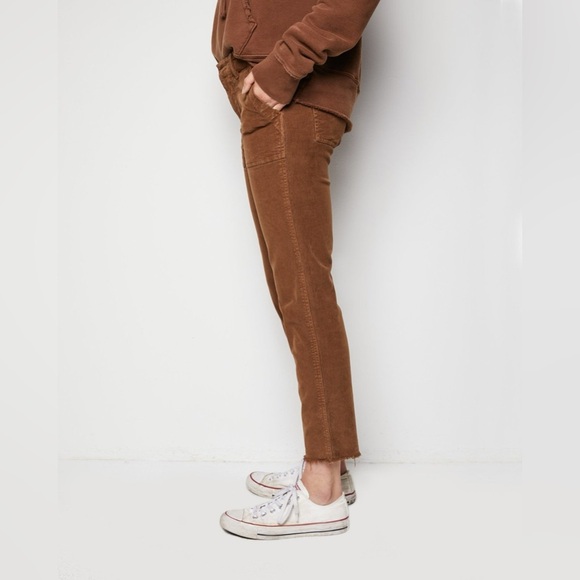 Nili Lotan Jenna Cropped Cotton-Blend Corduroy Slim-Leg Pants in Chestnut - Picture 12 of 13